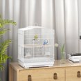 thumbnail image 2 of PawHut 23" Bird Cage for Finches Canaries, Budgies, Parrot w/ Handle White, 2 of 10