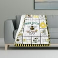 thumbnail image 2 of Bee Throw Blanket, 50" x 40" Flannel Cute Bees Themed Printed Stuffed Animal Plush White Blankets, Soft Nap Throw Blanket for Home Boys Girls Women Bee Lovers Gifts, 2 of 6