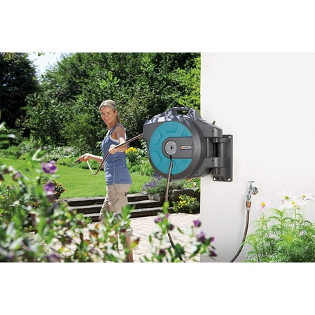 hose box garden reel gardena comfort retractable swivel mounted pack