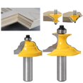 thumbnail image 4 of sweethay 2PCS Wood Milling Dual Bearings High Hardness Metal 12MM/0.47 Inch Shank Wood Lock Miter Router Rustproof Wood Molding Tool for Woodworking Furniture Making Herramientas y ferretería  No.2 sweethay TO005507-02, 4 of 8