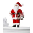 thumbnail image 1 of Holiday Lane Standing Santa Holding Cookies Wreath and Candy Cane, Red, 1 of 1