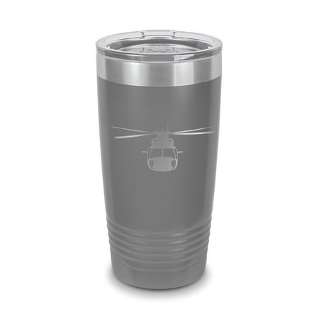 

S-76 Tumbler 20 oz - Laser Engraved w/ Clear Lid - Polar Camel - Stainless Steel - Vacuum Insulated - Double Walled - Travel Mug - s76 helicopter