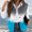 Sky Blue, variant on Women's Pink Plus Size Winter Vest Casual Warm Double-Sided Printed Loose Collarless Button Coat