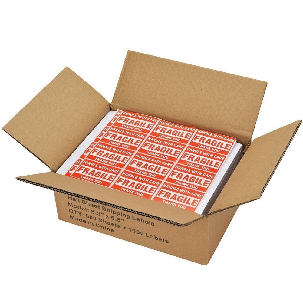MPRT 500 Half Sheet Label Self Adhesive Shipping Labels, 8.5" x 5.5" Mailing Address Blank Labels for Laser & Inkjet Printers (Total 500 Labels = 250 Sheets)