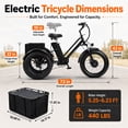 thumbnail image 5 of NOMIGO Electric Tricycle for Adults, 500W Motor, 48V 15Ah Battery, 20x4" Fat Tire 3-Wheel Electric Bike, 7-Speed, Rear Basket, Black, 5 of 11
