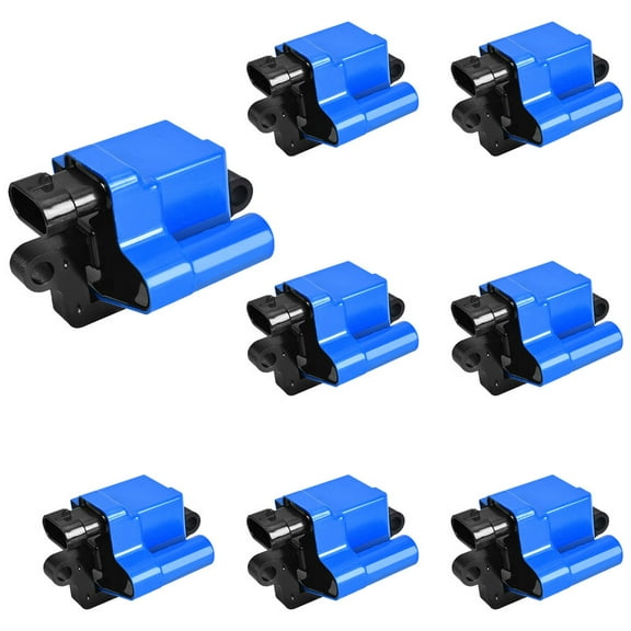 Set of 8 ISA Blue Square Ignition Coil Pack For Cadillac GMC Chevrolet Hummer Savana 1500 2500 3500 Silverado Escalade Express SSR Tahoe Yukon H2 V8 Replacement for UF271 D581 12558693