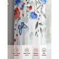 thumbnail image 6 of Red Blue Flowers Sheer Curtains 45 Inch Length 2 Panels Set Window Treatments, Spring Floral Elegant Pastoral Watercolor Rod Pocket Semi Curtains for Living Room/Bedroom/Kitchen Décor, 104"W x 45"L, 6 of 7