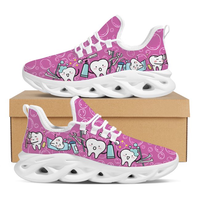 Zapatos de enfermería con gradiente dental, cómodos y ligeros para correr, antideslizantes para jóvenes, para caminar al aire libre, para mujer