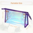 thumbnail image 5 of Unique Bargains Clear Makeup Bags Transparent Toiletry Bag Clear Zipper Makeup Pouch for Women Purple, 5 of 7