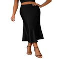 thumbnail image 2 of LYMAYTER Women Midi Silk Skirt Summer Long Satin Skirt Elegant Cocktail Party A-Line Midi Skirts S-2XL, 2 of 7