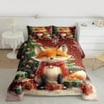 thumbnail image 3 of Manfei Kawaii Christmas Fox Full Size Comforter Sets for Kids, Vintage Cartoon Bedding Comforter Set, Magic Xmas Gift Reversible Bedding Sets, Lightweight Room Decor, 3-Piece, 3 of 9