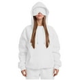 thumbnail image 2 of Fall Fashion Hoodies for Women Hoodie with Eyemask Elastic Adjustable Strings Long Sleeve Sweatshirts Side Pockets Solid Color Tops Casual Streetwear Winter Outfit Plus Size, 2 of 8