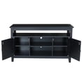 thumbnail image 3 of Solid Wood Entertainment / TV Stand with Open Shelves and 2 Doors in Black, 3 of 9
