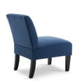 thumbnail image 5 of BELLEZE Armless Contemporary Upholstered Single Curved Slipper Accent Chair Living Room Bedroom, Blue, 5 of 6