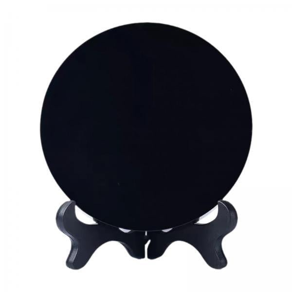 Espejo de placa redonda,Disco circular de obsidiana Fengshui ,Espejo de placa redonda Decoración del hogar pulido,Mini espejo de observación Espejo redondo negro Herramientas,Espejo de