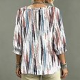 thumbnail image 7 of Women's Boho Printed Blouse,3/4 Sleeve Lace-Up V-Neck Peasant Top Summer,Ruffle Blouse, 7 of 7