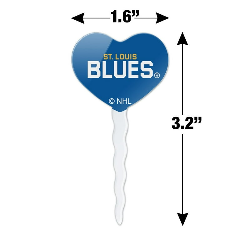 NHL St. Louis Blues Logo Heart Love Cupcake Picks Toppers Decoration Set of  6