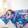 thumbnail image 4 of Homewish Magic Sea Octopus Queen Comforter Set for Boy, Cartoon Flower Floral Bedding Sets, Blue Kawaii Seashell Reversible Bedding Comforter Set, Microfiber Bedroom Decor, 3pcs, 4 of 8