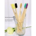 thumbnail image 2 of Eco Friendly Bamboo Toothbrush , 10Pack Medium Firm Bristles Biodegradable Bulk Wooden Toothbrushes，random color pattern, 2 of 5