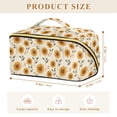 thumbnail image 4 of FORMRS Makeup Bag Travel Cosmetic Organizer for Women Fold Flat Zipper Pouch with Handle, Beige Sunflower Pattern, 4 of 8