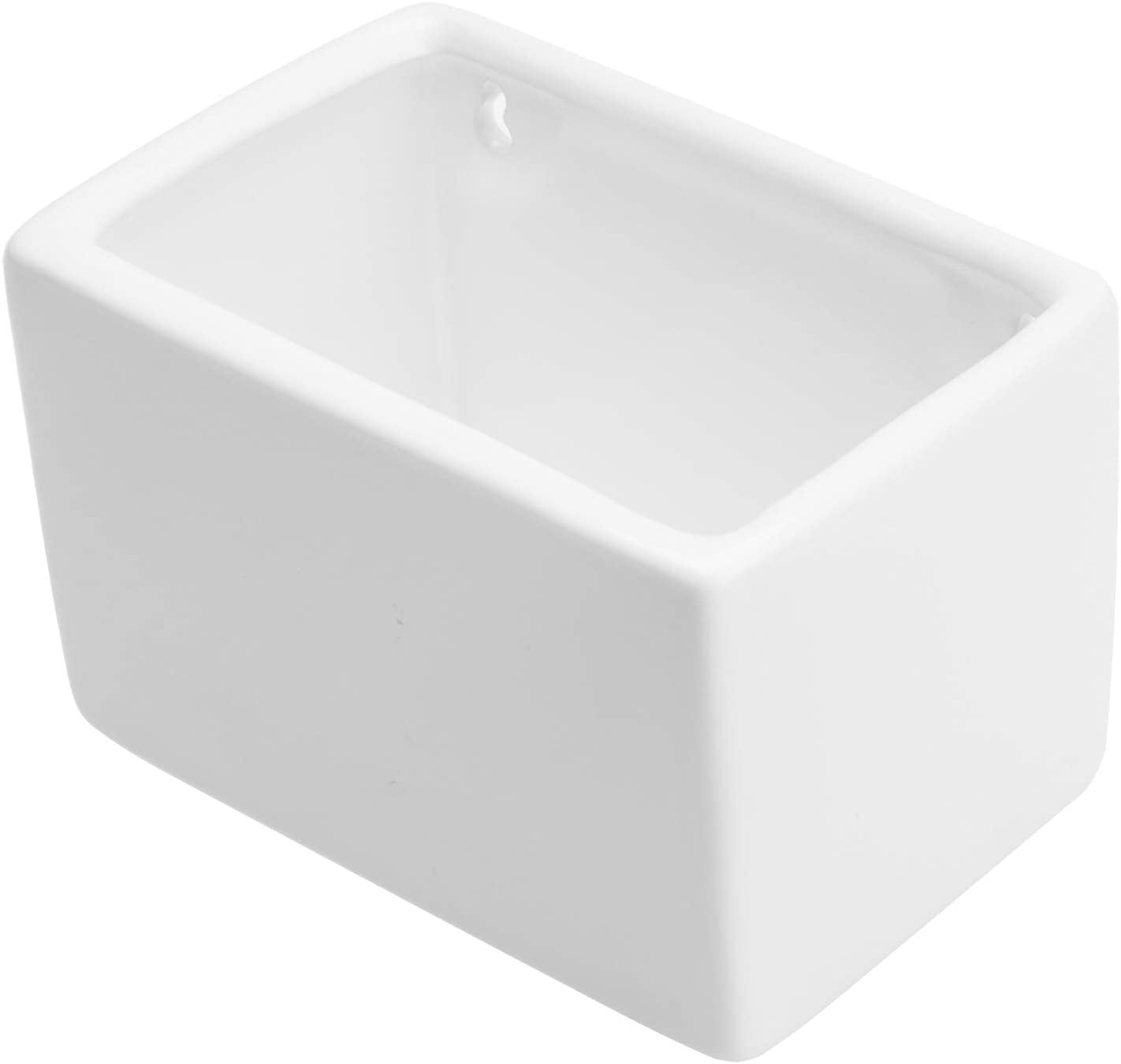 MyGift 4 Piece Modern Wall Hanging Ceramic Planter, White