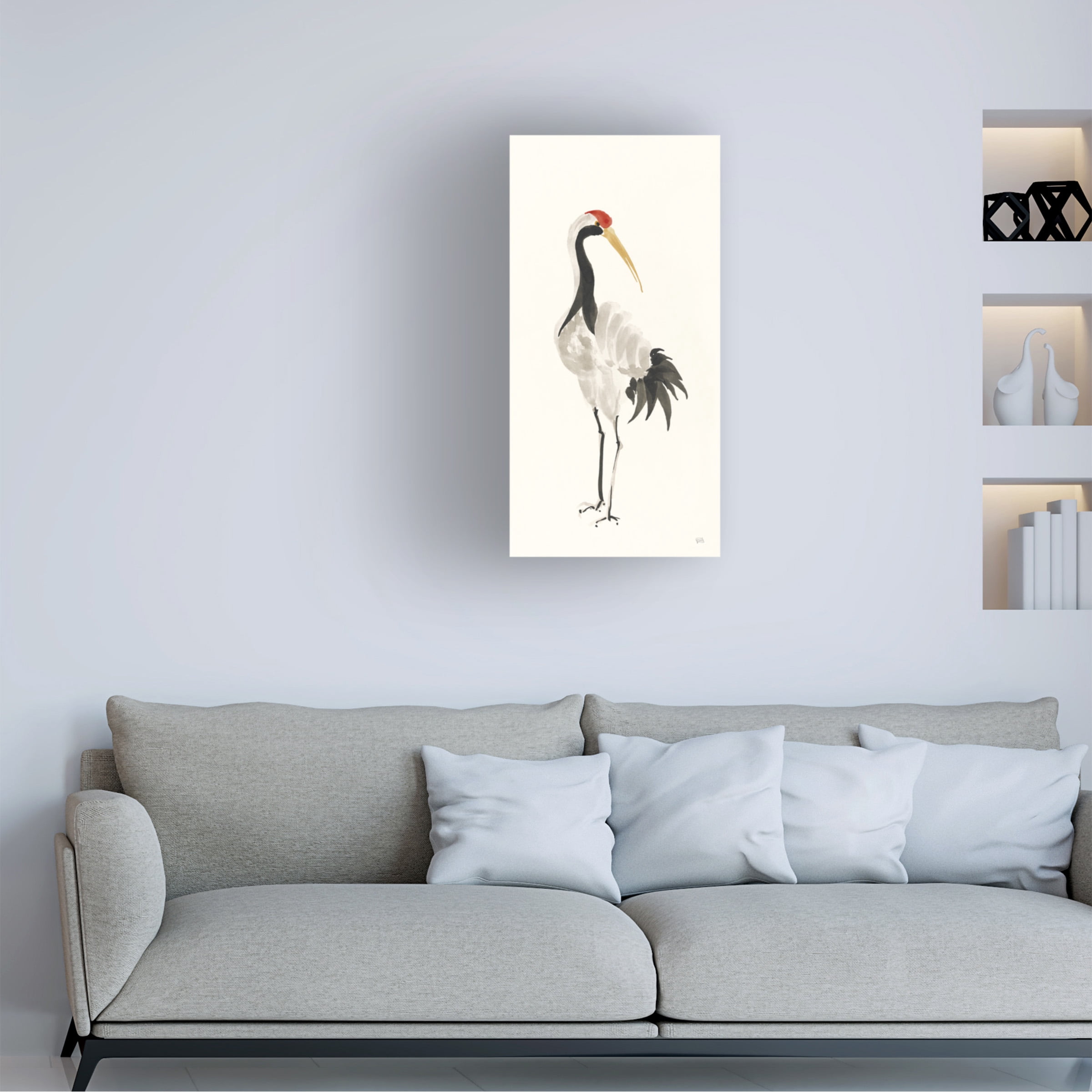 Chris Paschke 'Scroll Crane II Warm' Canvas Art