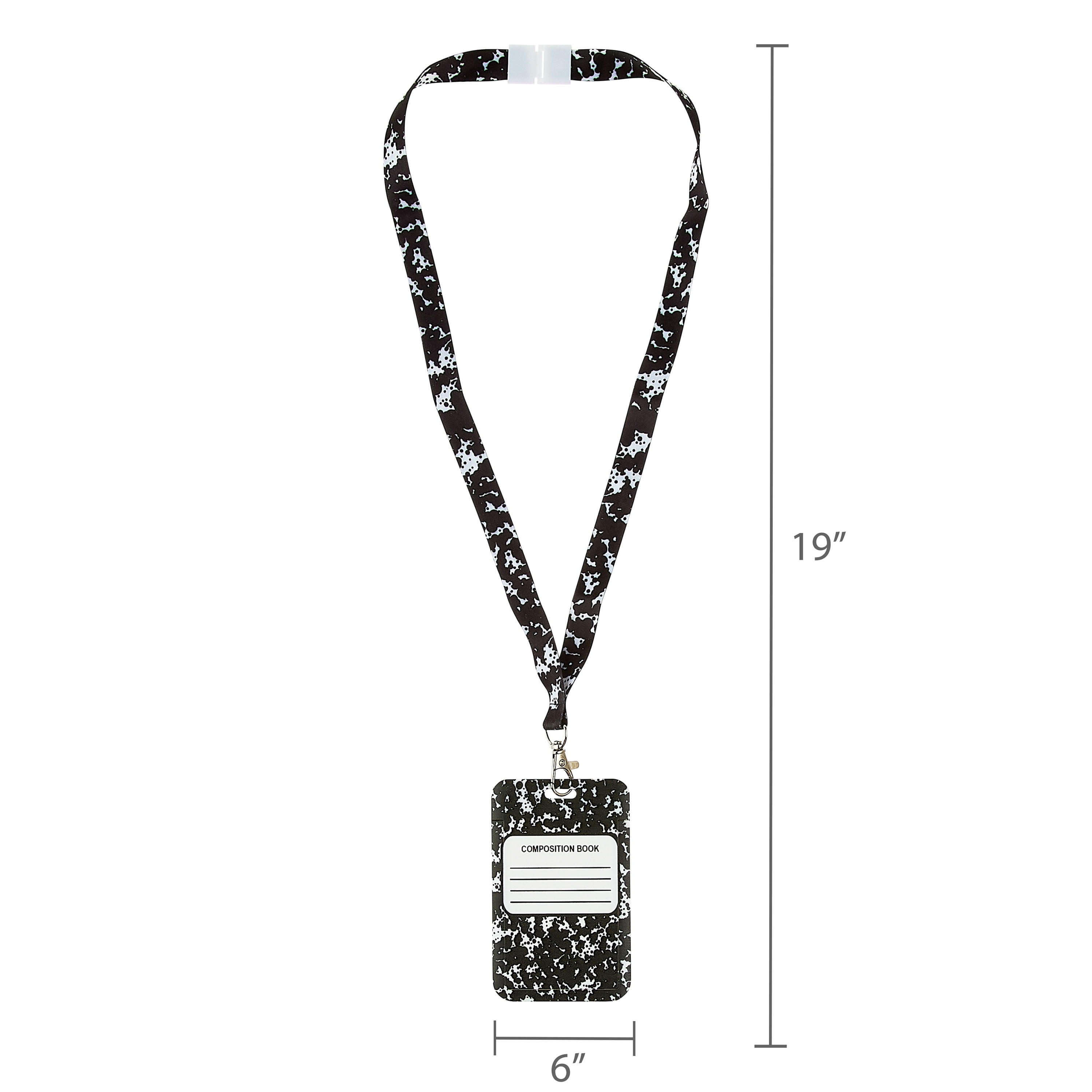 Pen+Gear Marble Composition Badge Holder, Black and White Color, 1 Pack, Clear ID Card Holders with Easy Access, Vertical Plastic Case
