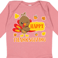 thumbnail image 4 of Inktastic Happy Thanksgiving with Cute Turkey and Leaves Boys or Girls Long Sleeve Baby Bodysuit, 4 of 5