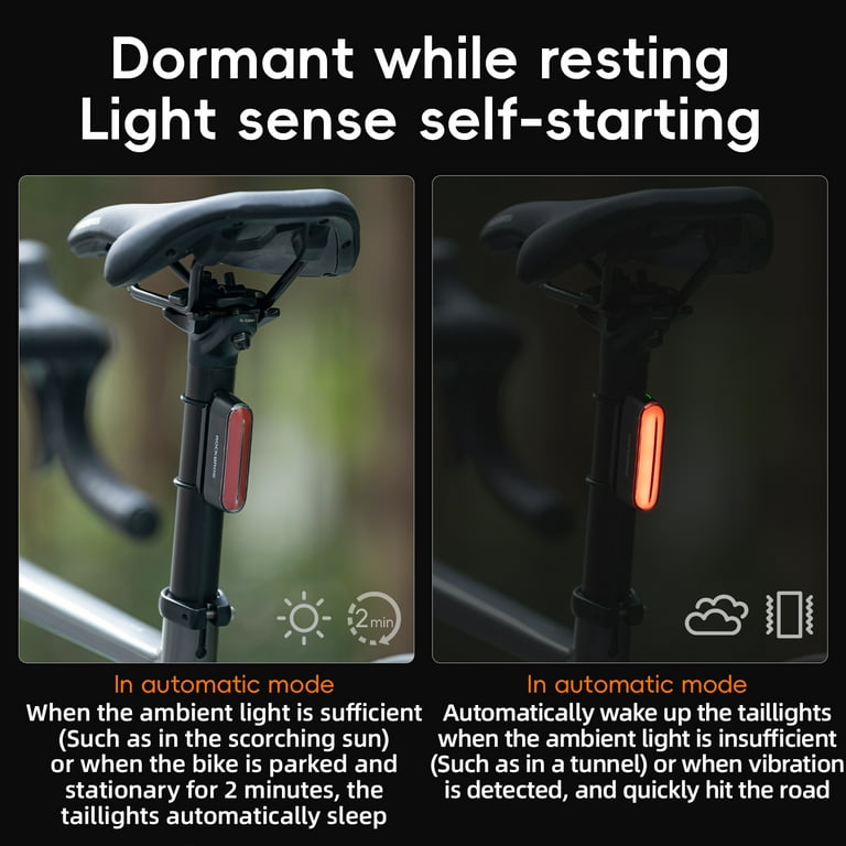 ROCKBROS Bike Tail Light Magnetic Induction USB-C Rechargeable LED