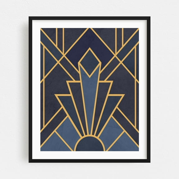 Art Deco inspiration - Illustration Black Framed Wall Art Print 16 x 20 inches