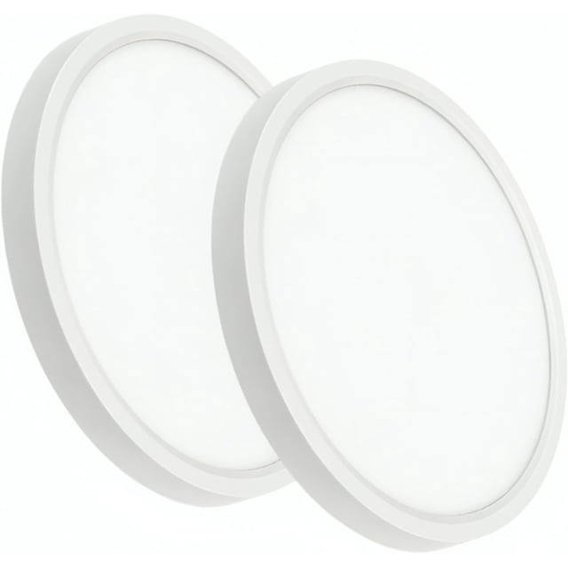 LED 6.5 Inch Dimmable LED Flush Mount Ceiling Light Fixture, 24W 3200LM, 3CCT in One (3000K/4500K/6000K), ETL Listed (2-Pack)