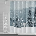 thumbnail image 2 of Winter Snow Shower Curtains White Snowflake Covered Pine Forest Scenery Bathroom Curtain Christmas Bathroom Decor Polyester Fabric Waterproof 72x72 Inch, 2 of 5