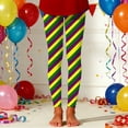 thumbnail image 2 of Girls Carnival Leggings 3D Diagonal Striped Print Tapered Yoga Dance Casual Leggings Green 11 Y-12 Y, 2 of 4