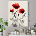 thumbnail image 4 of Qisvanset 12x16 Inch Poppy Floral Canvas Wall Art, Botanical Illustration Modern Boho Minimalist Home Decor, 4 of 8