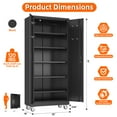 thumbnail image 4 of Supeer Metal Garage Storage Cabinet with 5 Shelves, 71" H Top Workbench Mobile Tool Chests Garage Cabinets with Pegboards,Tool Cabinets for Home,Office,Shop，Assembly Required, Black, 4 of 9