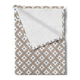 thumbnail image 2 of Geometric Soft Flannel Fleece Throw Blanket, Entwined Circles with Small Plus Signs Inside Abstract Design, Cozy Plush for Indoor and Outdoor Use, 50" x 60", Dried Rose Slate Blue, by Ambesonne, 2 of 5