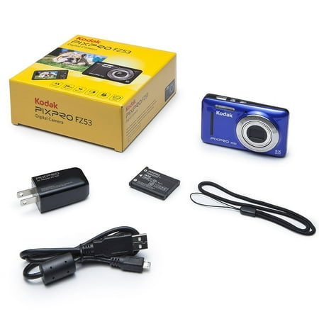 KODAK PIXPRO FZ53 Compact Digital Camera - 16MP 5X Optical Zoom HD 720p Video (Blue)