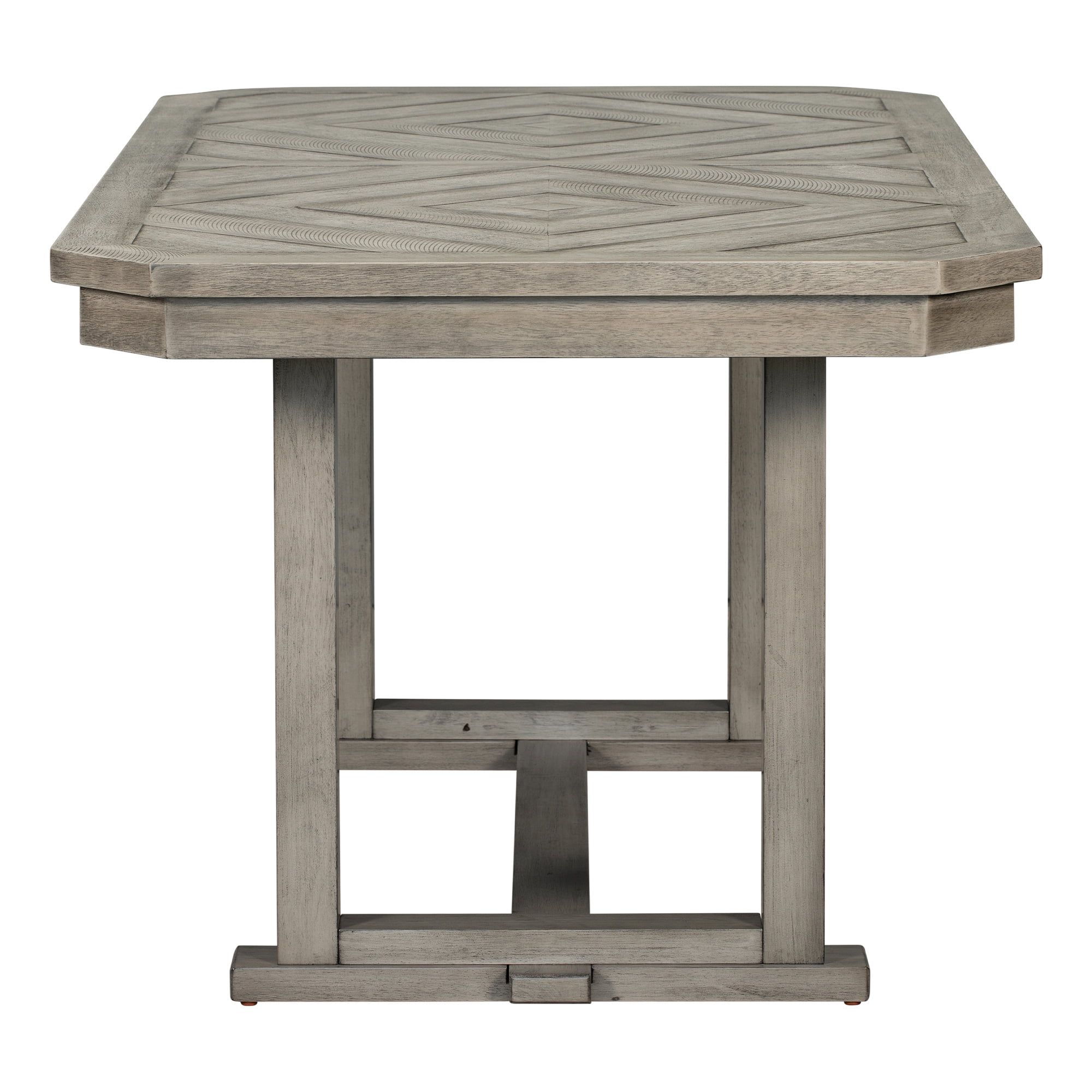 Euroco 6-Piece Rubber Wood Dining Table Set for 6, Farmhouse Kitchen Table Set with Beautiful Wood Grain Tabletop, 4 Upholstered Chairs & a Bench for Dining Room,Gray