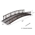 thumbnail image 4 of Kinbor 8ft Outdoor Metal Garden Bridge, Garden Arch Footbridge W/ 2 Safety Patterned Siderails, Dark Blonde, 4 of 8