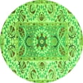 thumbnail image 1 of Ahgly Company Indoor Round Abstract Green Modern Area Rugs, 5' Round, 1 of 4