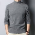 thumbnail image 3 of JTieacloth Mens Knitted Sweaters Male Turtleneck Sweater Slim Fit Velvet Sweater For Men Long Sleeve Pullover Sweater Stretch Casual Thermal Sweater(Gray), 3 of 3
