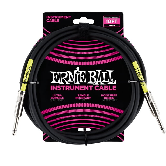 CABLE P/INSTRUMENTO ERNIE BALL 3.04 MTS NEGRO 3.5m