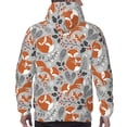 thumbnail image 7 of Rateoe Vintage Blue Fox Family A Pattern Mens Hoodie, Pullover Hooded Sweatshirt, Kangaroo Pocket Hoodie Ideal for Daily Wear, Travel and Home-Medium, 7 of 7