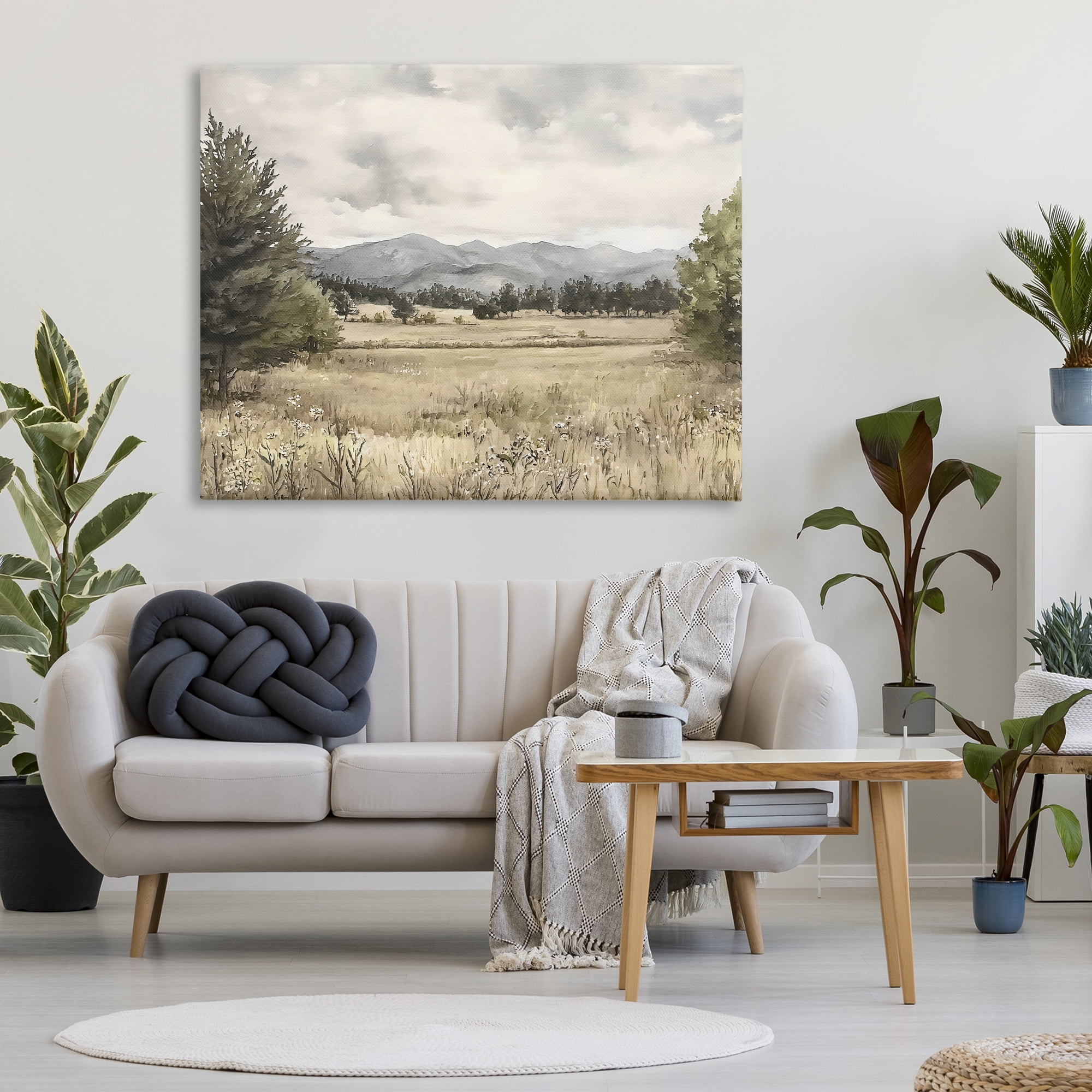 Stupell Industries Muted Mountain Meadow Canvas Wall Art, design by Riley B