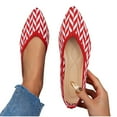 thumbnail image 6 of Red Breathable Mesh Flats For Women Pointed Toe Closed Toe Slip-On Shallow Mouth Comfortable Casual Wear Color Block Design, 6 of 8