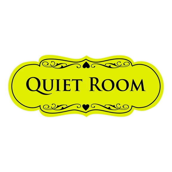 Signs ByLITA Designer Quiet Room Sign (Yellow / Black) - Large