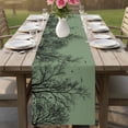 thumbnail image 4 of Green Black Branches Table Runner 70 Inches, Botanical Dead Tree Birds Bed Runner Dresser Scarves Tabletop for Indoor Outdoor Parties/Ceremony/Banquet, 13" x 70", 4 of 9