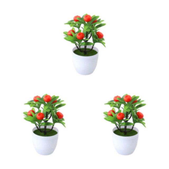 Justharion Wide Application Fake Potted Plants For Every Room In Home Designed For Any Room orange 3Set