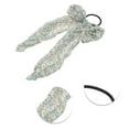 thumbnail image 3 of Unique Bargains 1 Pc Grace Floral Bow Scrunchies Hair Ties Green, 3 of 5