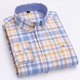 thumbnail image 1 of Oxford-Camisa de manga larga para hombre, 100% algodón, informal, ajustada, Color sólido, estampado a cuadros, a rayas, Formal, talla grande, 1 of 4